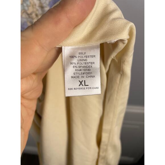 Emelia, Size XL, Peach & Purple Floral Maxi Dress, Spaghetti Straps, Cottagecore - Picture 4 of 7